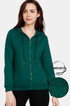 Zivame Soft Terry Fabric Knit Cotton Loungewear Top - Rain Forest — thumbnail 1